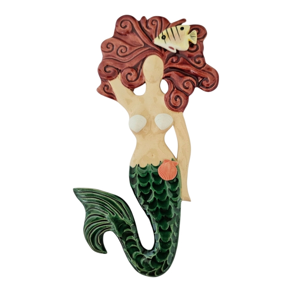 SOLD ~ Connie Rossetti Cermaic Mermaid OOAK Wall Art Tile